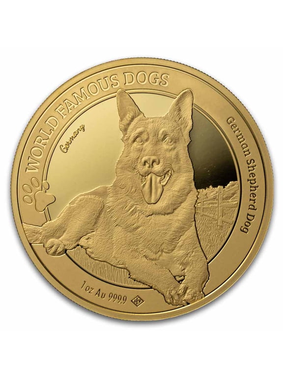 2024 Cameroon 1 oz Gold World Famous Dogs - German Shepherd