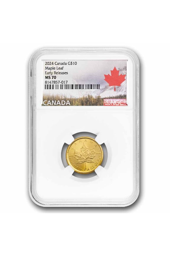 2024 Canada 1/4 oz Gold Maple Leaf BU NGC MS70 ER