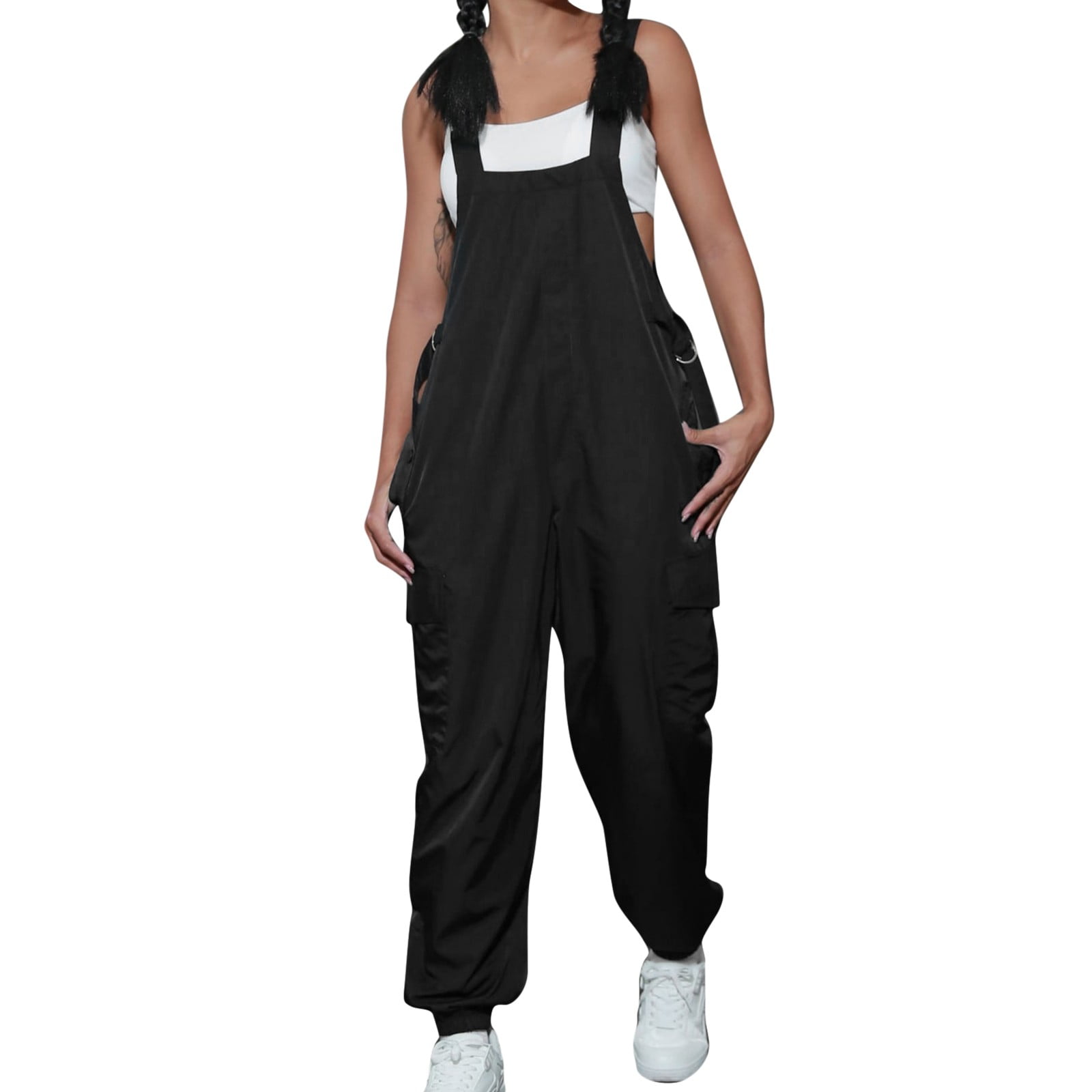 2024 Cargo Pants Woman Relaxed Fit Baggy Clothes Black Pants High Waist