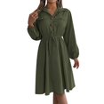 2024 Casual Shirt Dress Long Sleeve Button Down Summer Trendy Sun