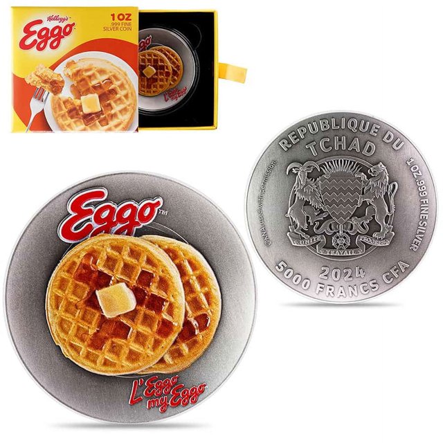 2024 Chad 1 oz Eggo™ Waffles Plate Silver Coin