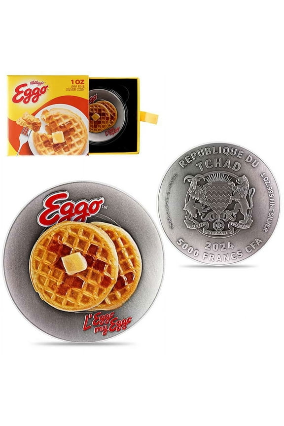 2024 Chad 1 oz Eggo™ Waffles Plate Silver Coin