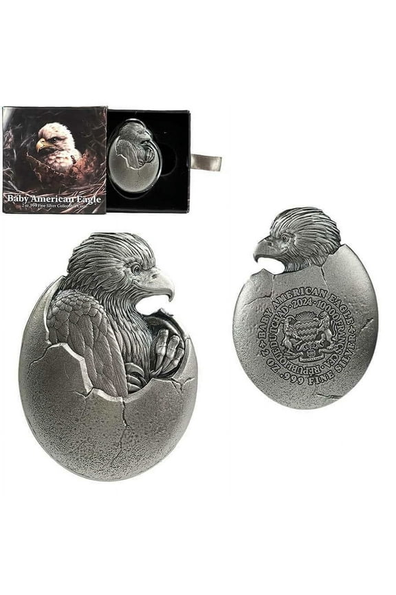 2024 Chad 2 oz Silver Baby American Eagle High Relief Coin .999 Fine