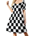 thumbnail image 1 of 2024 Checkered Flag Pattern Race Winner Dress dress women summer dresses for women dresses for woman, 1 of 7