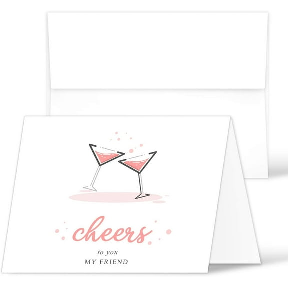 2025 Cheers and Congratulations Card – Blank Celebratory Greeting Fold Over Cards & Envelopes – For Birthdays, Holidays, Business | 25 per Pack | A2 – 4.25 x 5.5” When Folded (Red)