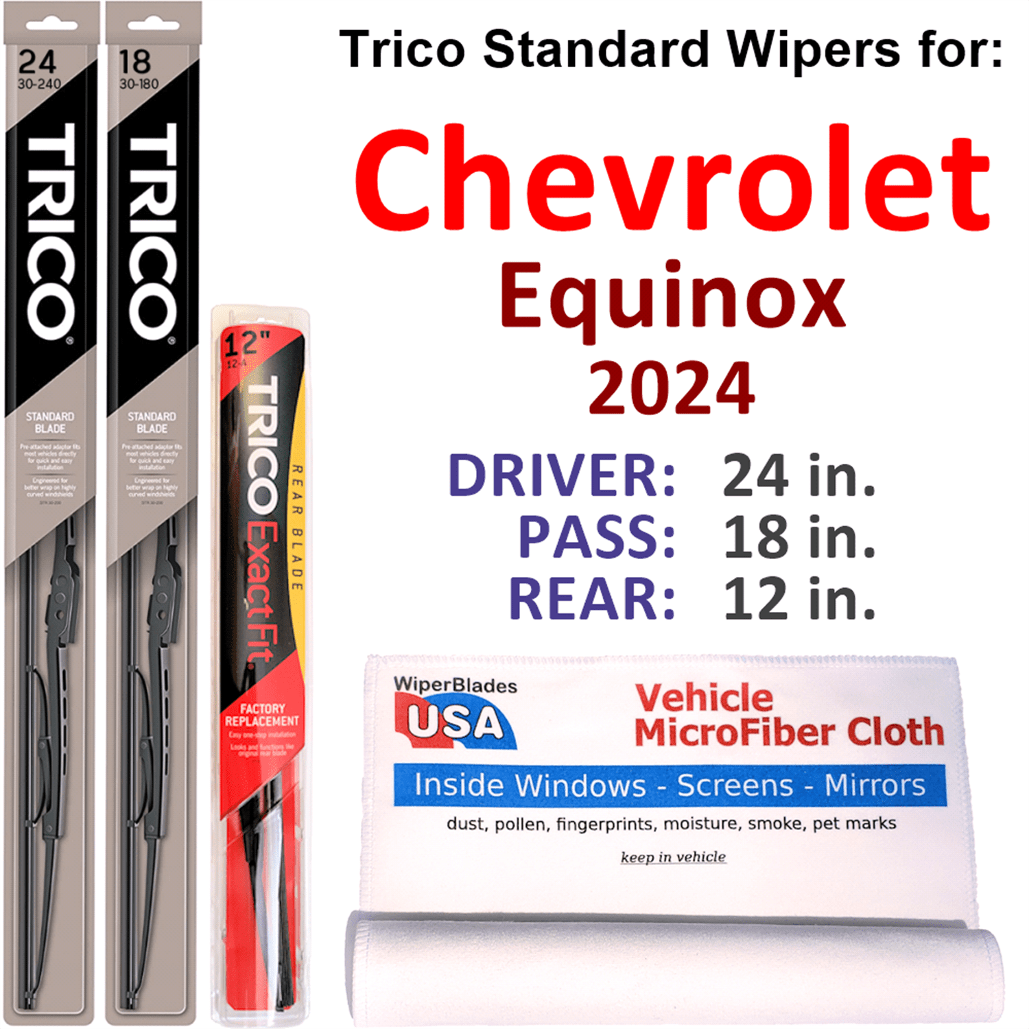 2024 Chevrolet Equinox Wiper Blades (Set of 3) w/Rear Wiper