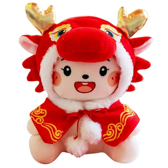 2024 China Year of The Dragon Mascot Doll, Dragon Stuffed Animal, New Year Decorations Plush Toys Chinese New Year Gifts,9 inch