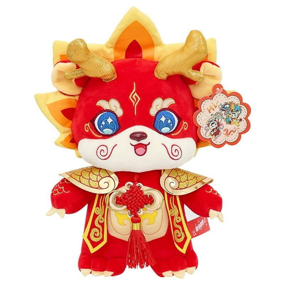 2024 Chinese Dragon Plush Toy, Chinese New Year Dragon Stuffed Animal Decoration, Red Plush Spring Festival Gifts Home Decor, 11inch