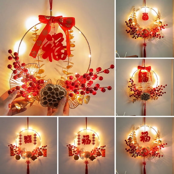 2024 Chinese New Year Decoration Pendant Fu Character God of Wealth Decor Wall Hanging Housewarming Spring Festival Decoration