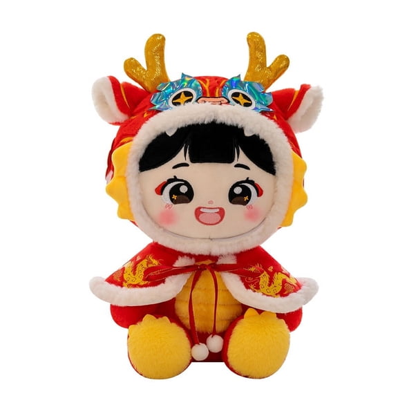 2024 Chinese New Year Dragon Plush Mascot Dragon Doll, Stuffed Animal Zodiac Dragon Doll, Spring Festival Ornaments Blessing Souvenir Home Car Decoration (11inch)
