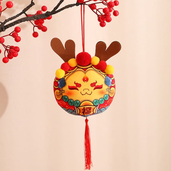 2024 Chinese New Year Dragon Plush Toy Gift, Chinese Zodiac Stuffed Dragon Animals Hanging Decorations, Cartoon Dragon Mascot Lucky Doll, Spring Festival Ornaments--1PC, 3.9 Inch