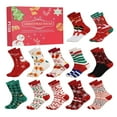 2024 Christmas Advent Calendar, 12 Days Christmas Warm Cotton Socks for