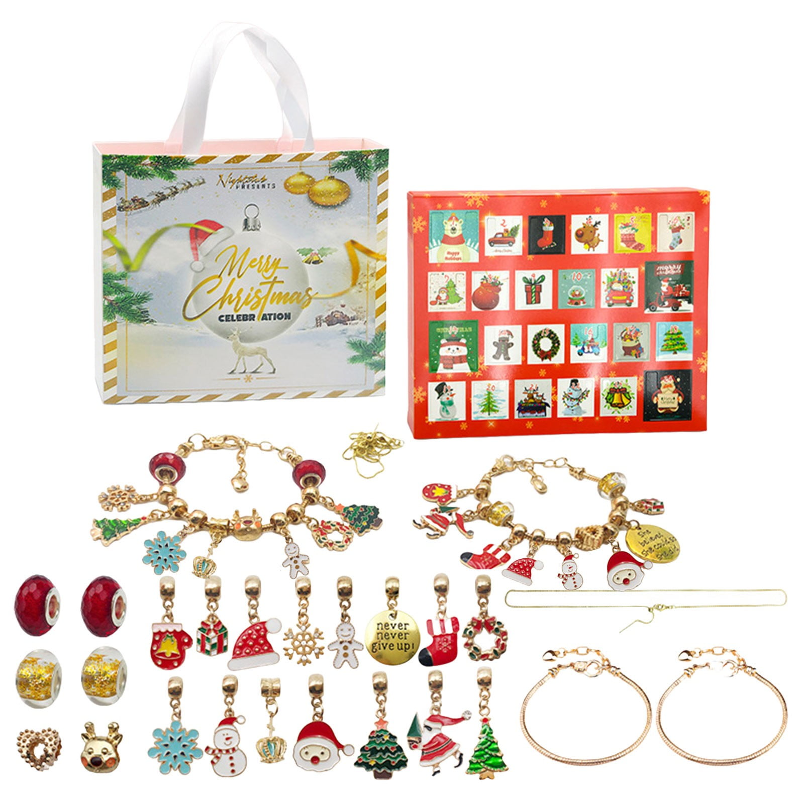 2024 Christmas Advent Calendar Jewelry Gifts DIY Bracelet Making Kit