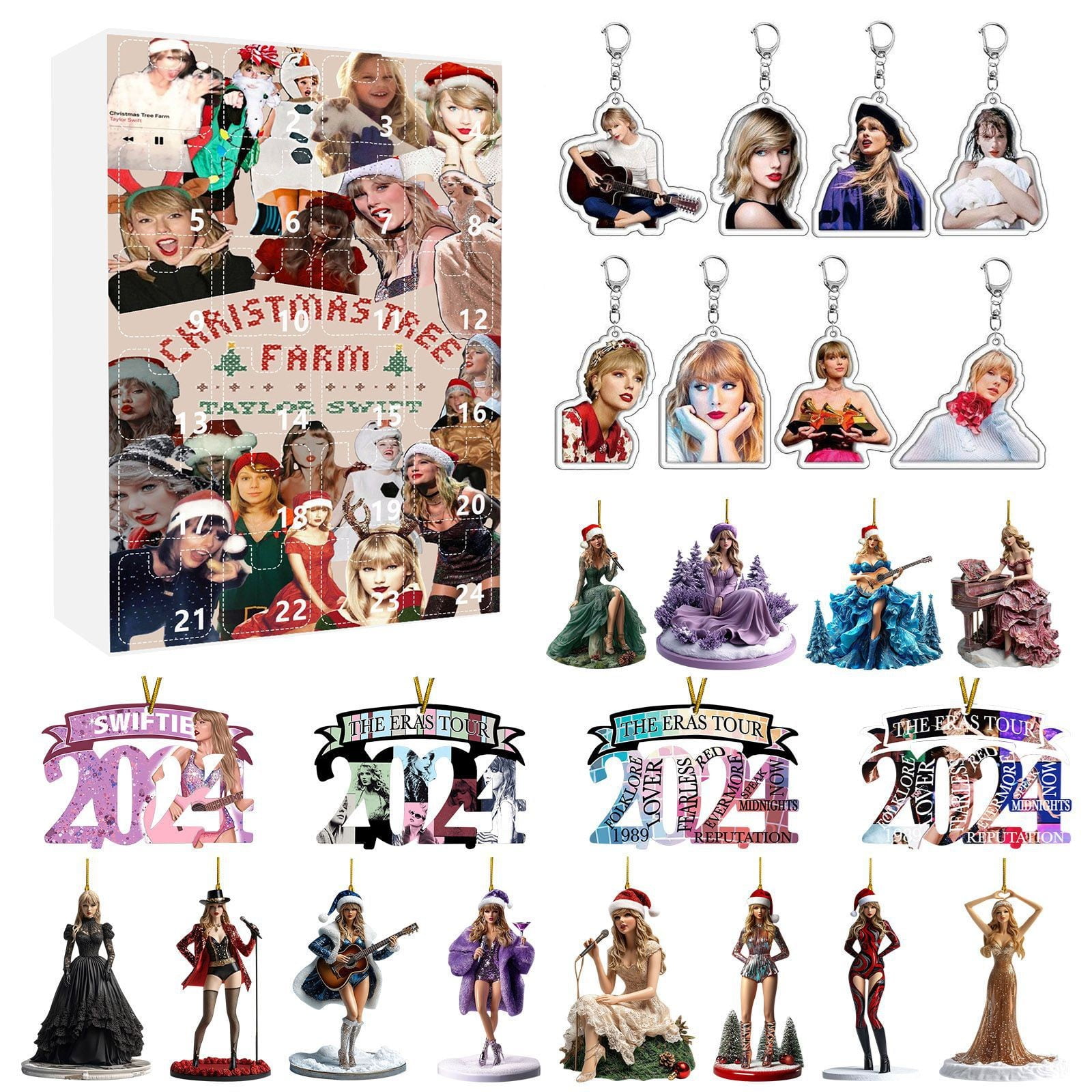 2024 Christmas Advent Calendar Keychain 24 Days Christmas Advent