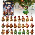 thumbnail image 1 of 2D Christmas Chicken Home Holiday Advent Calendar Countdown Set Tree Decorations Ornaments 2024, 1 of 8