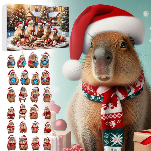 2024 Christmas Advent Calendar Set 2D Festive Home Ornaments with Tree Decorations Countdown Kit