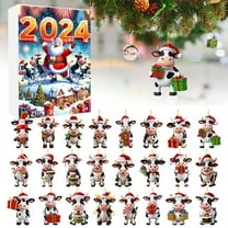 2024 Christmas Advent Calendar Set 2D Holiday Tree Ornaments Home Festive Countdown Decorations for Holiday Season