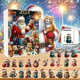 thumbnail image 1 of 2024 Christmas Advent Calendar Set Funny Cat Ornaments Holiday Tree Decorations 2D Festive Countdown Cat Home Party Supplies, 1 of 8