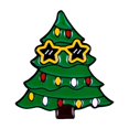 2024 Christmas Brooch Cute Cartoon Christmas Tree Badge