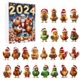 thumbnail image 1 of 2024 Christmas Chicken Themed Advent Calendar with 24 Ornaments, Holiday Home Decoration Set with Farm Animal Design - Gold, 1 of 8