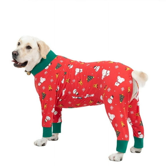 2024 Christmas Clothes for Dogs Red Pet Dog Pajamas Christmas Decorations Dog Jumpsuit Warm Dog Christmas Outfits for Dogs (Christmas Snowman,28)
