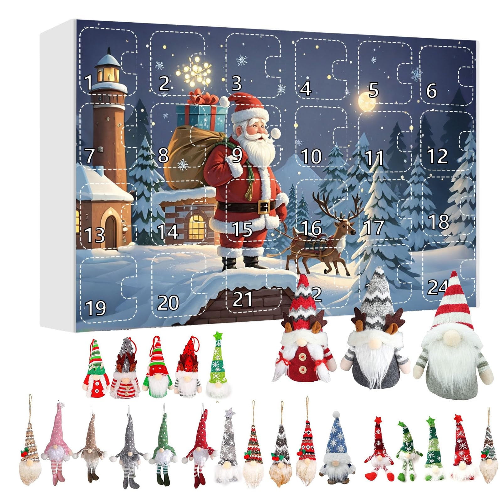 2024 Christmas Countdown Calendar with Collectible Gnome Plush Dolls ...