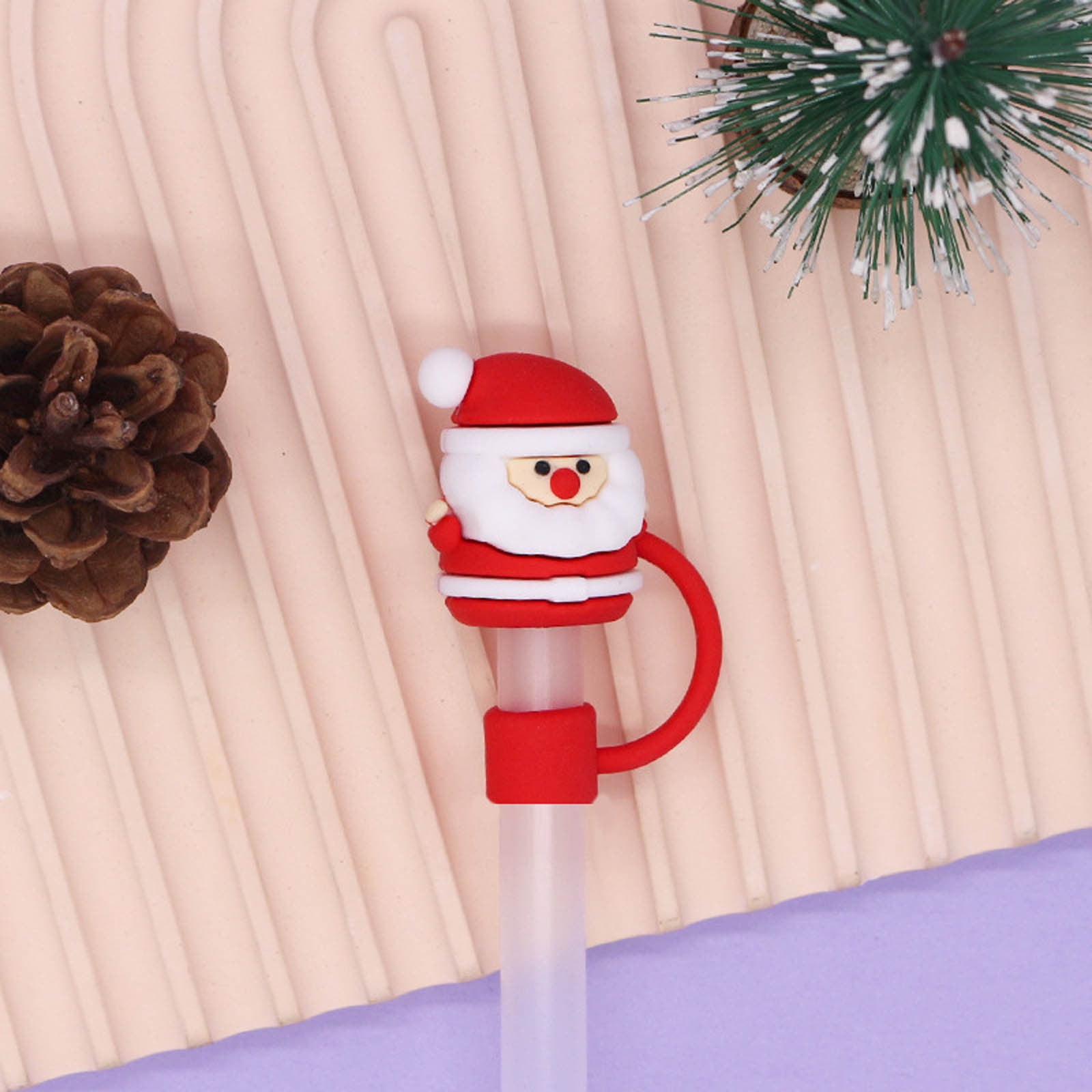 2024 Christmas Cup Straw Cover Silicone Straw Cover 10mm Straw Cover