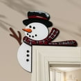 2024 Christmas Door Topper Decor Funny Snowman Santa Claus Top Door Frame Corner Sign