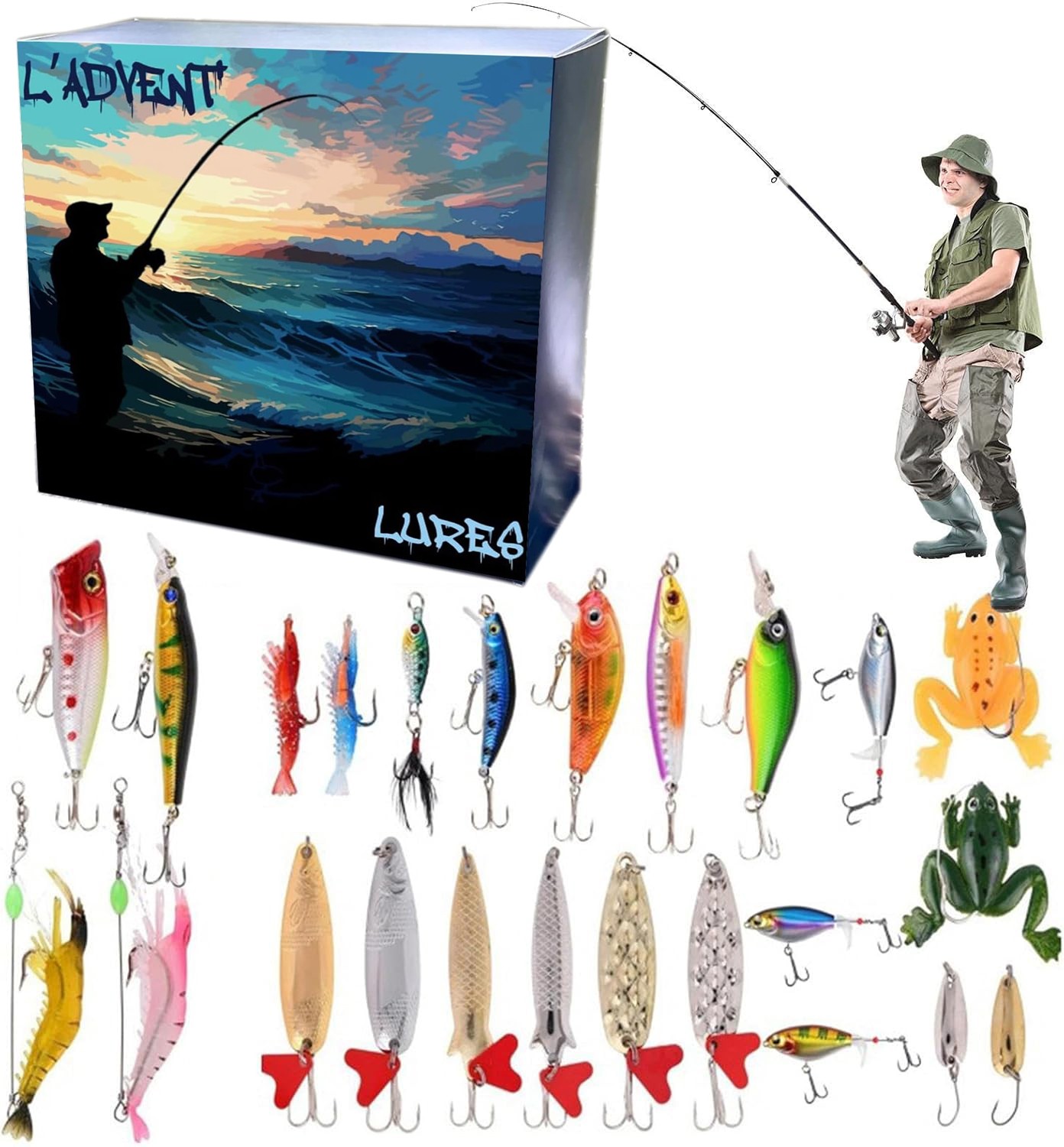 2024 Christmas Fishing Blind Box,Fishing Advent Calendar 2024,Fishing