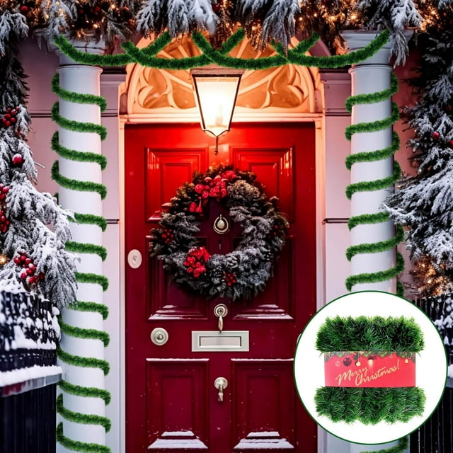 2024 Christmas Garland PVC Furry Strips Festive Home & Hotel Hanging