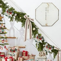 2024 Christmas Gift Box Bow Pendant With Bell Christmas Tree Gift Box Set Decoration Linen Printed Letter Bow Christmas Decoration 50% off Clearance!
