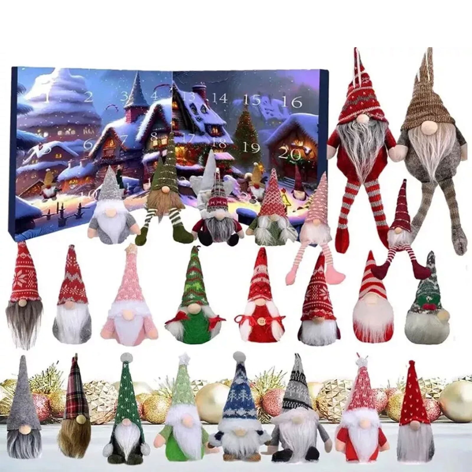 2025 Christmas Gnome Advent Calendar 24 Pcs Gnome Decor Vacation Advent