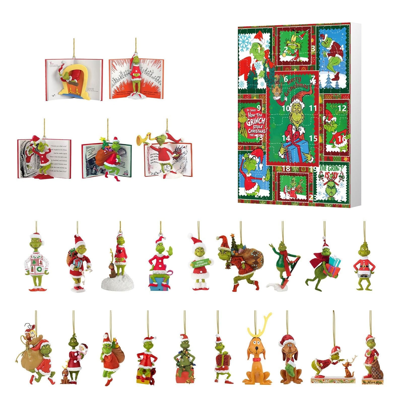 2024 Christmas Gnome Advent Calendar, Grinch Christmas Deco Advent