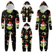 TYWOEHF 2024 Christmas Grinch Family Matching, Family Matching Christmas Famliy Loungewear Grinch Jumpsuit for Baby Kid Men Women Family Matching Costume
