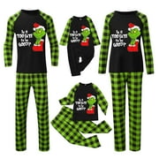 TYWOEHF 2024 Christmas Grinch Family Matching Jammies, Fancy Dress Family Matching Outfits Grinch Fashion Print Sleepwear for Baby Kid Men Women Couples