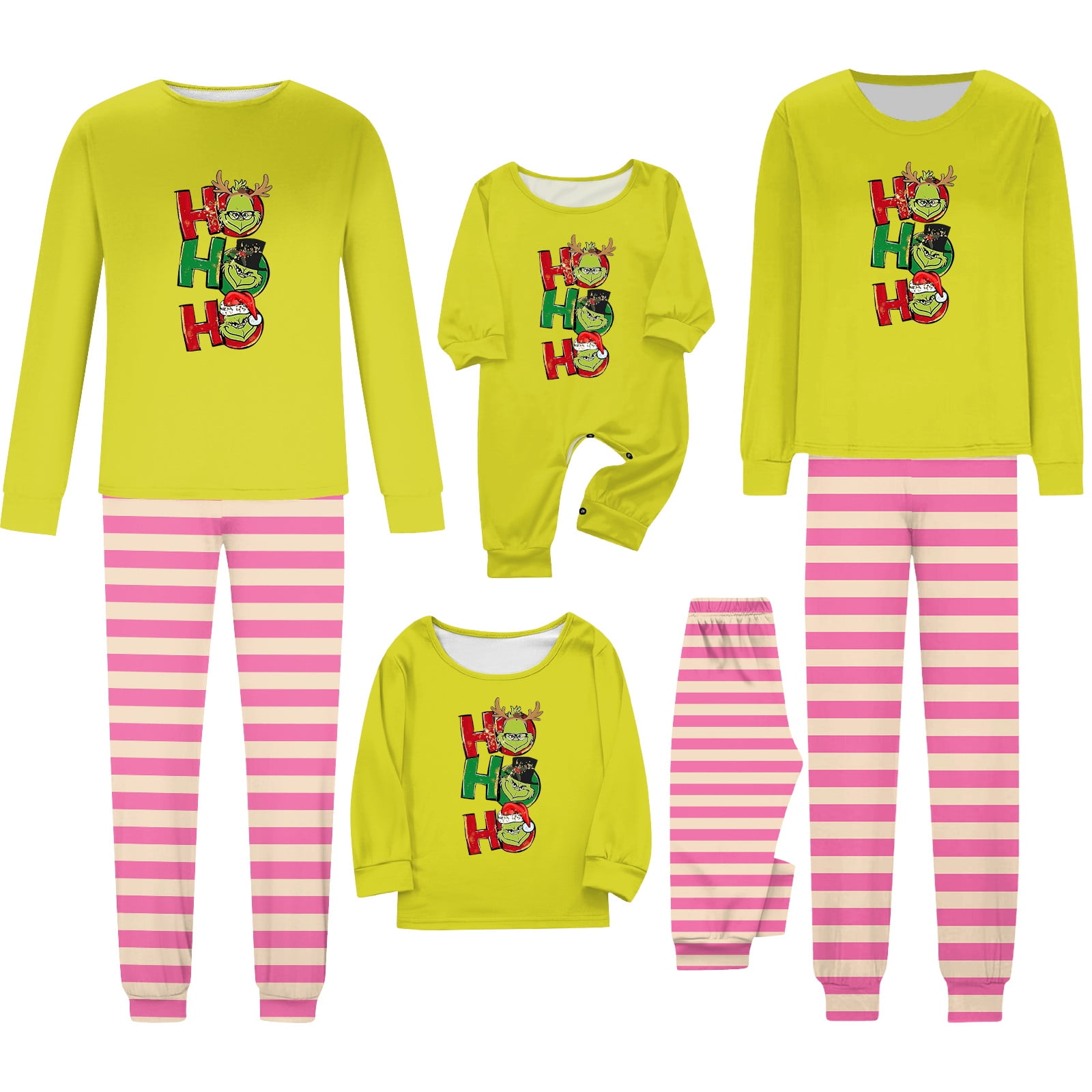 2024 Christmas Grinch Family Matching Jammies, Grinchprinted Sleepwear