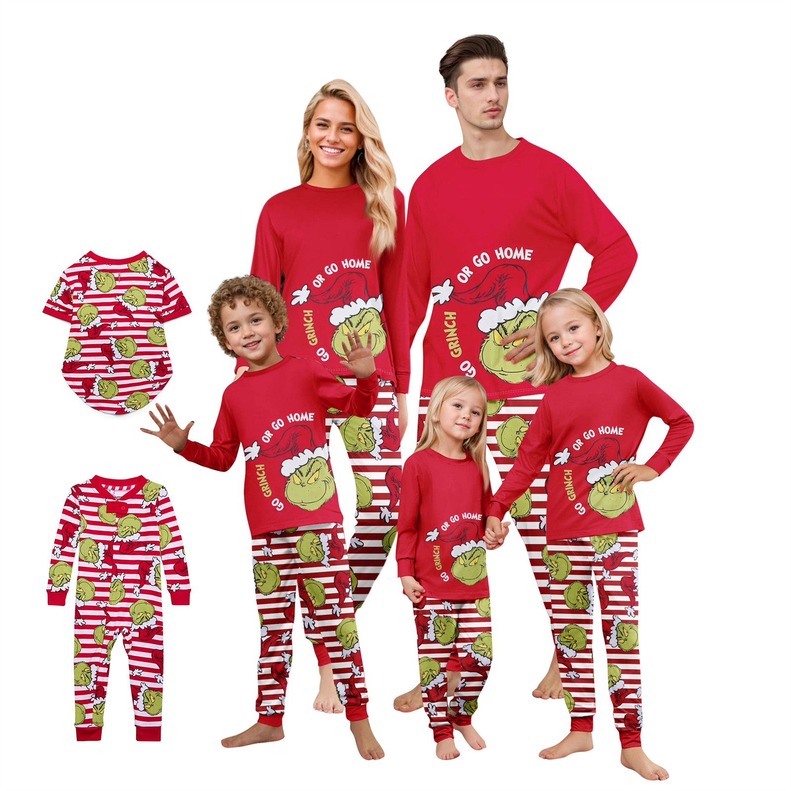 2024 Christmas Grinch Family Matching Loungewear, Grinch Fashion Print