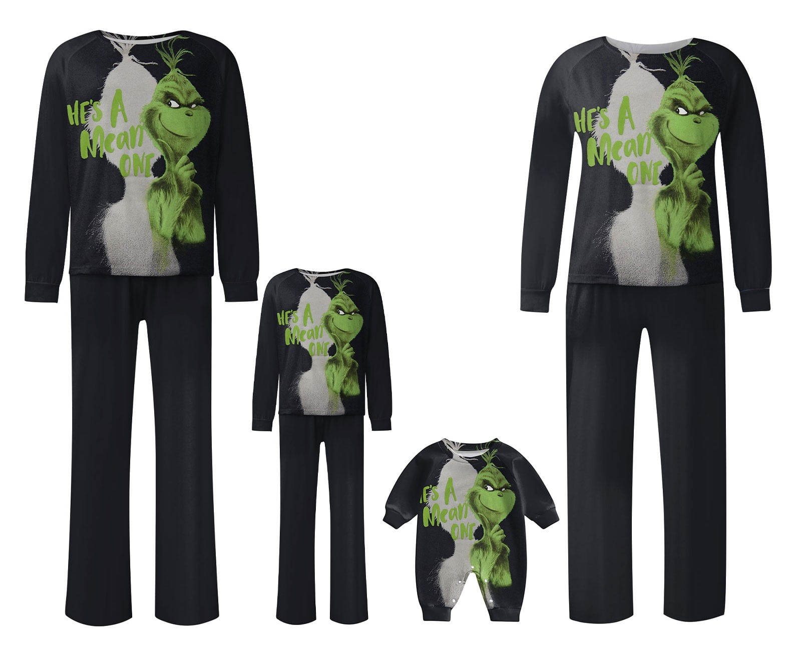 2024 Christmas Grinch Family Matching Pajamas, Grinch Printing Fancy