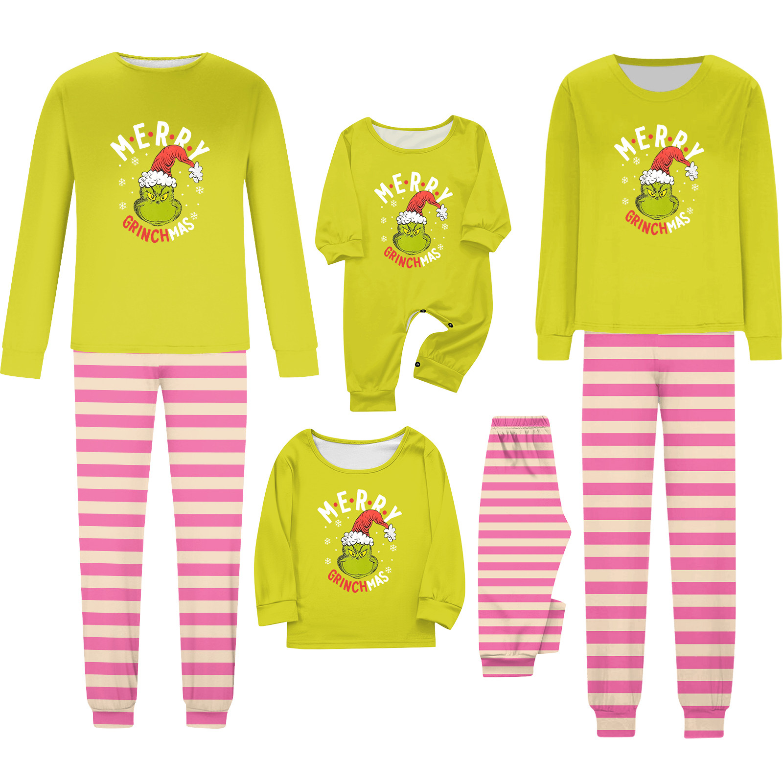 2024 Christmas Grinch Family Matching Sets, Grinch Fashion Print