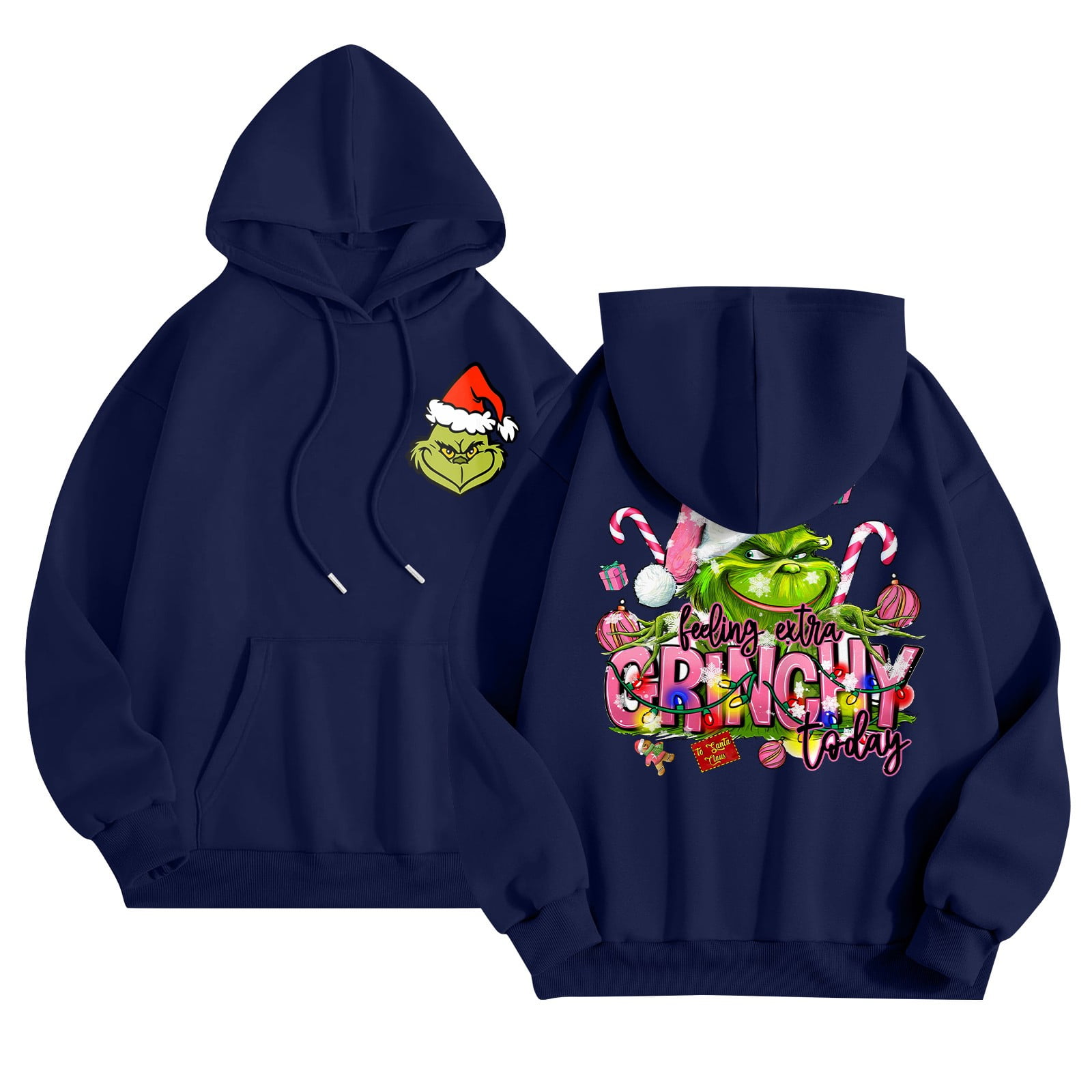 2024 Christmas Grinch Hoodies, Fancy Dress LongSleeved Grinch Print