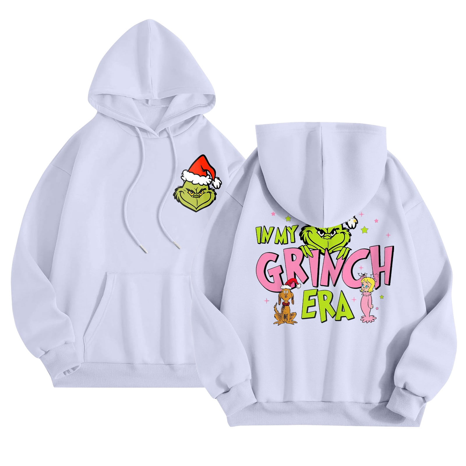 2024 Christmas Grinch Hoodies, Fancy Dress LongSleeved Grinch Print