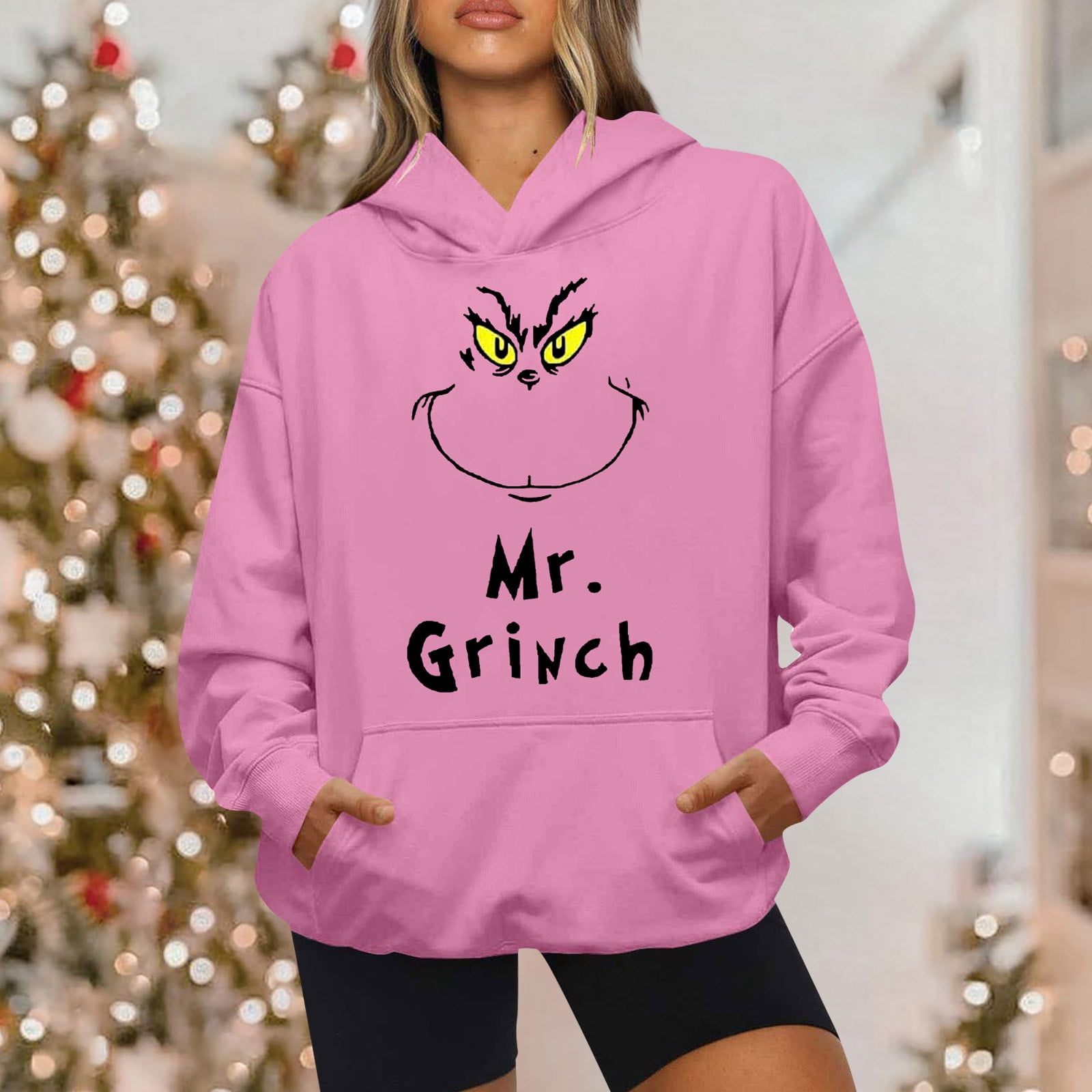 2024 Christmas Grinch Hoodies, Fancy Dress LongSleeved Grinch Print