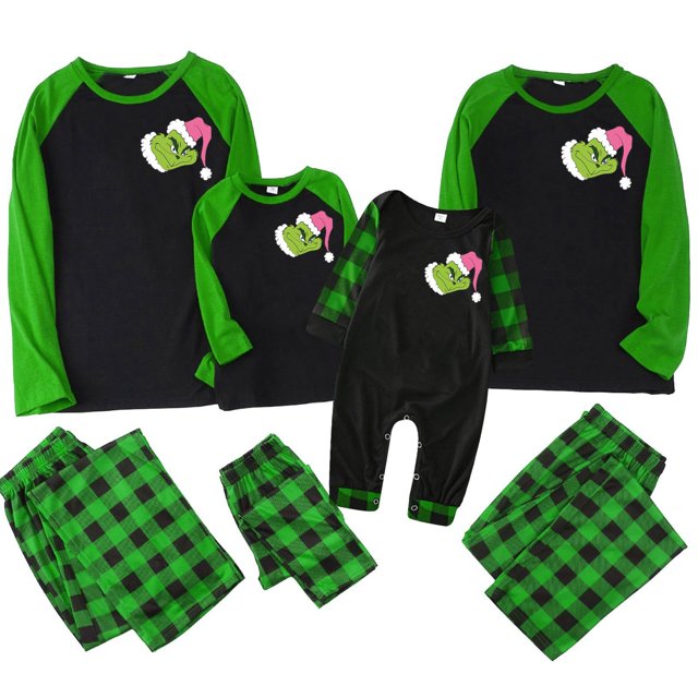 2024 Christmas Grinch Print Family Matching, Grinch Print LongSleeved