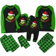 TYWOEHF 2024 Christmas Grinch Print Family Matching, Grinch Print Long-Sleeved Sleepwear Family Matching Sets for Baby Kid Men Women Couples Family Matching