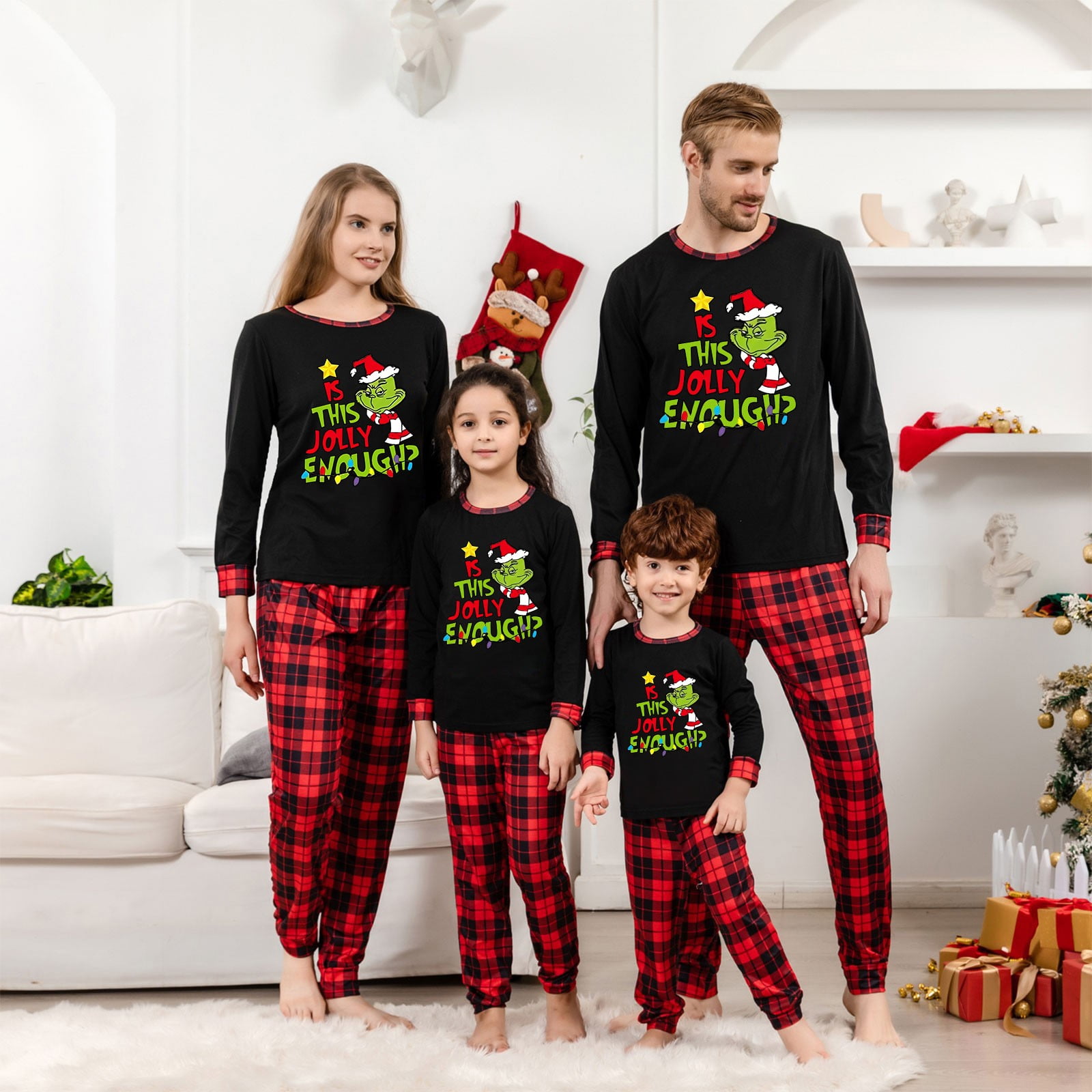 2024 Christmas Grinch Print Family Matching, Grinch Printing Pajamas