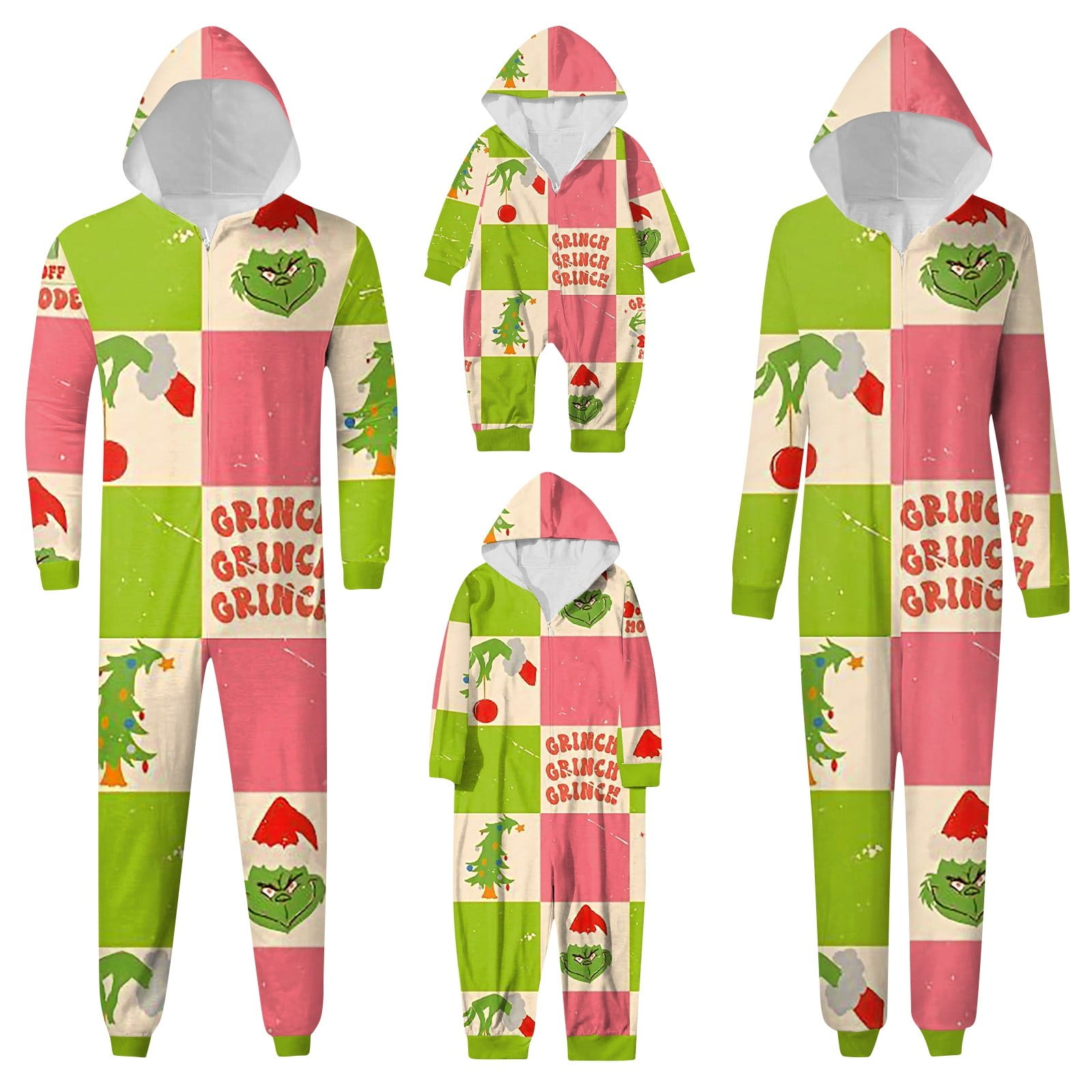 2024 Christmas Grinch Print Family Matching, Winter Loungwear Long