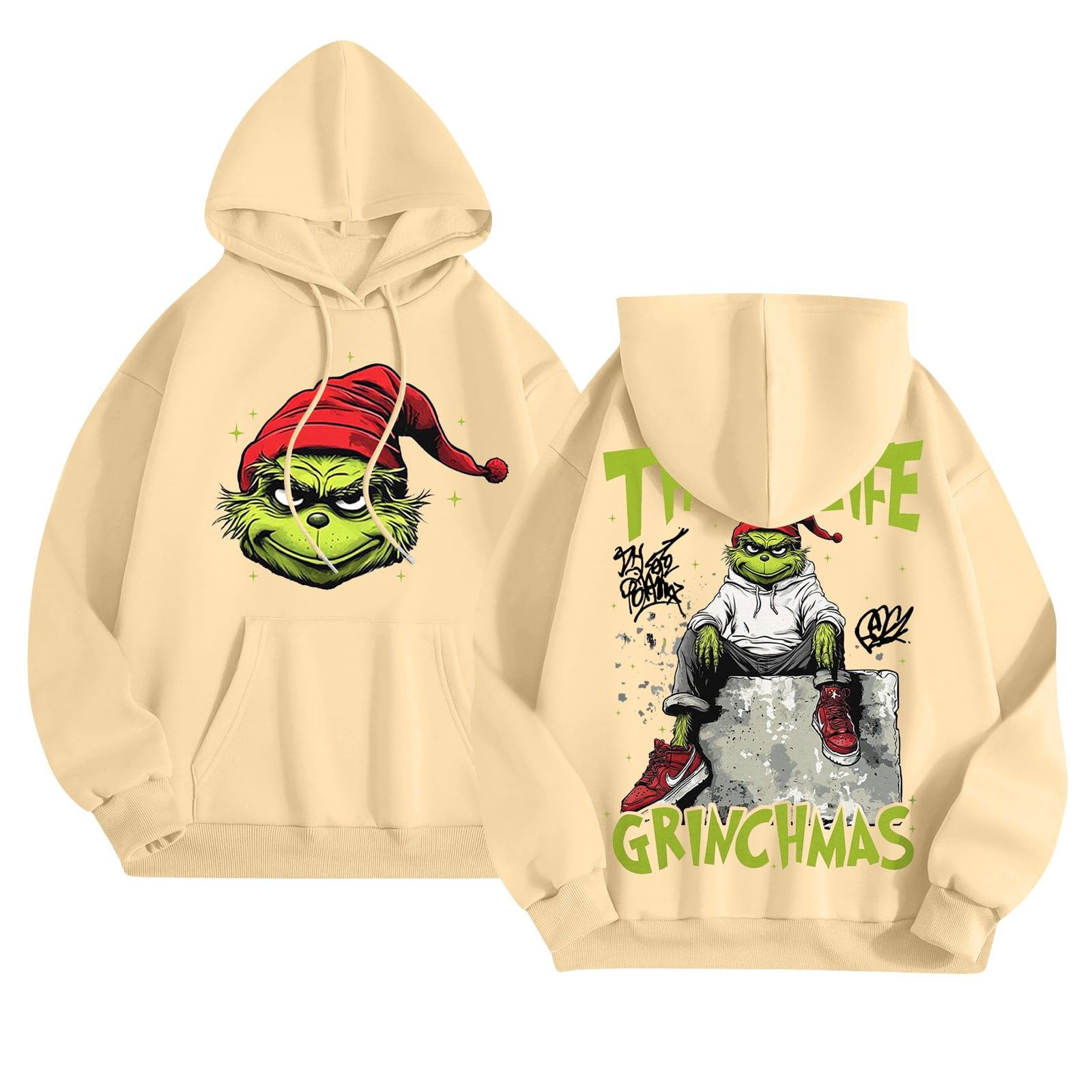 2024 Christmas Grinch Print Hoodies Christmas Unisex Christmas Hoodie