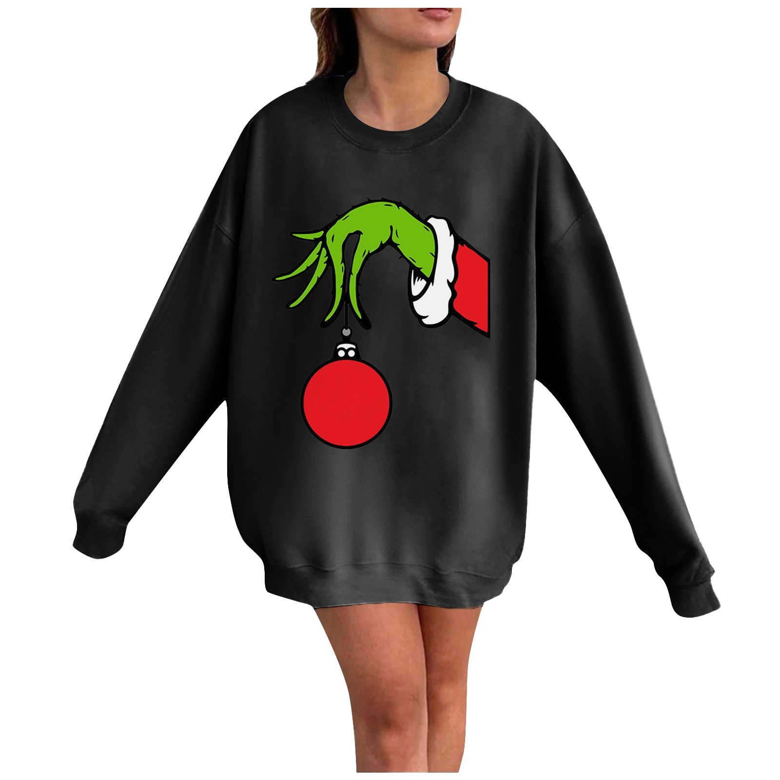 2024 Christmas Grinch Printing Sweatshirt, Fashion Fancy Dress Long