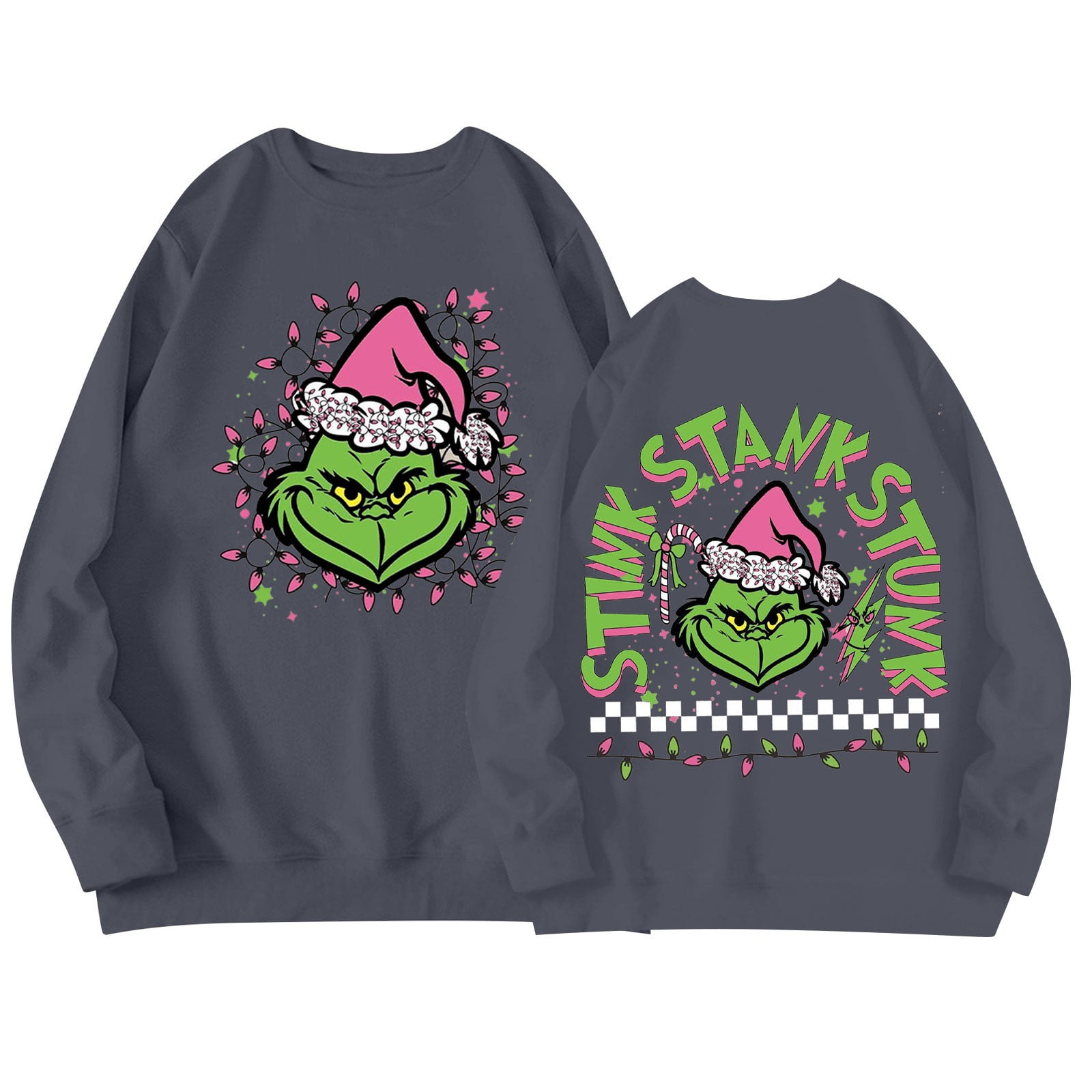 2024 Christmas Grinch Printing Sweatshirt, Fashion Fancy Dress Long