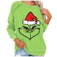 2024 Christmas Grinch Printing Sweatshirt, Women's Loose Fit Pullover